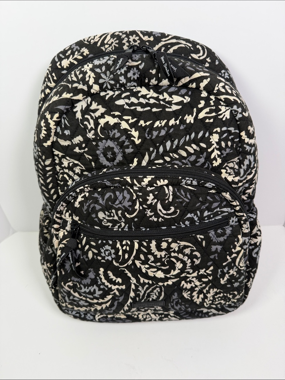NWOT Vera Bradley Retired Quilted Bancroft Backpack Paisley Noir Premium Cotton